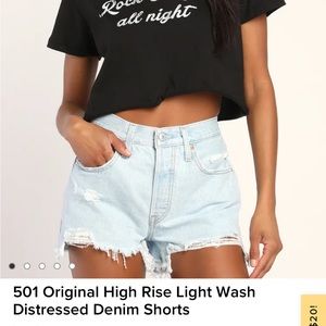 Levi’s High Rise Light Wash Jean Shorts